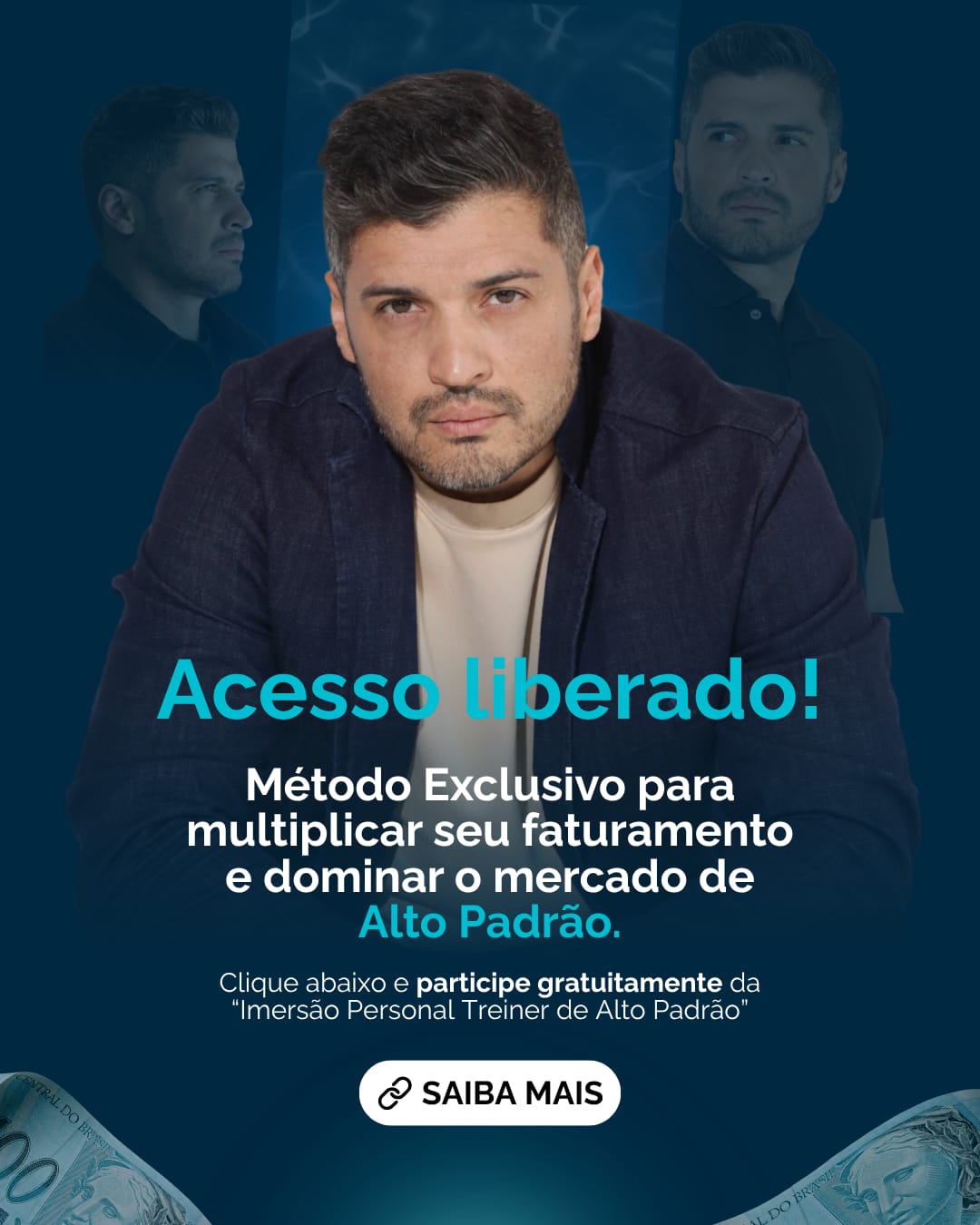 Peça de campanha para imersão de personal trainer de alto padrão